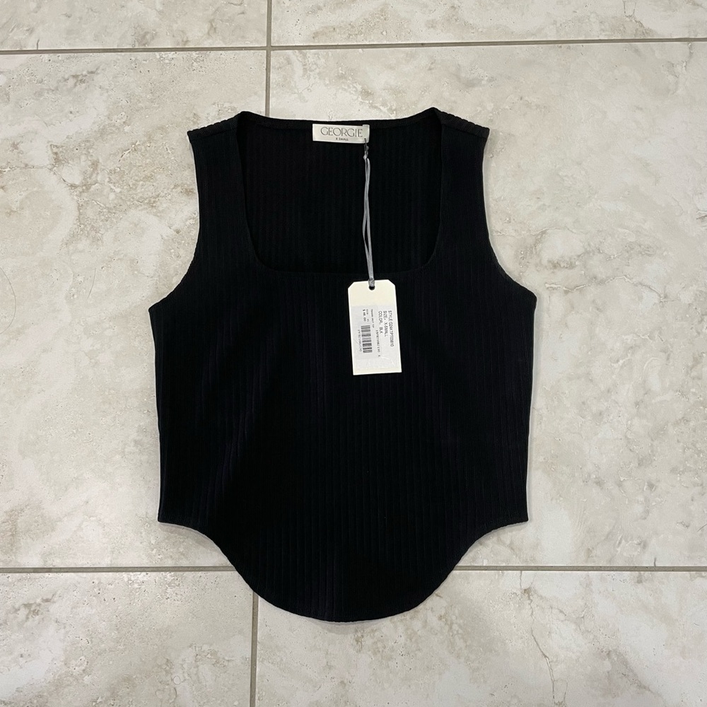 NEW Georgie Women's Black Ribbed Tank Top